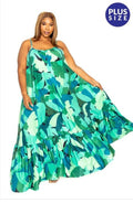 Floral Voluminous Maxi Dress - Plus Size