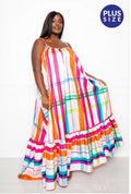The Plaid Voluminous Maxi Dress - Plus Size