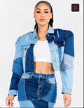 Patches Denim Jacket - Plus Size