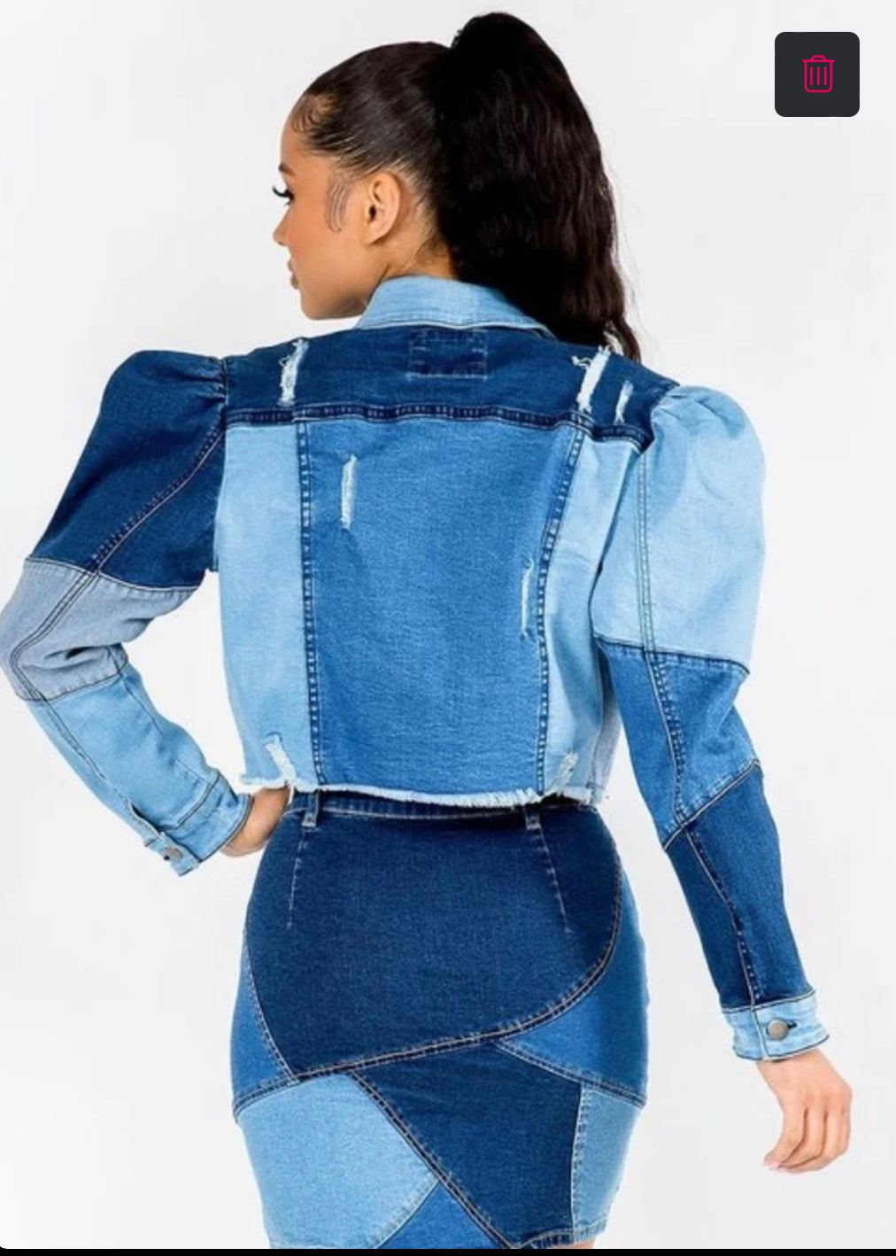 Patches Denim Jacket - Plus Size