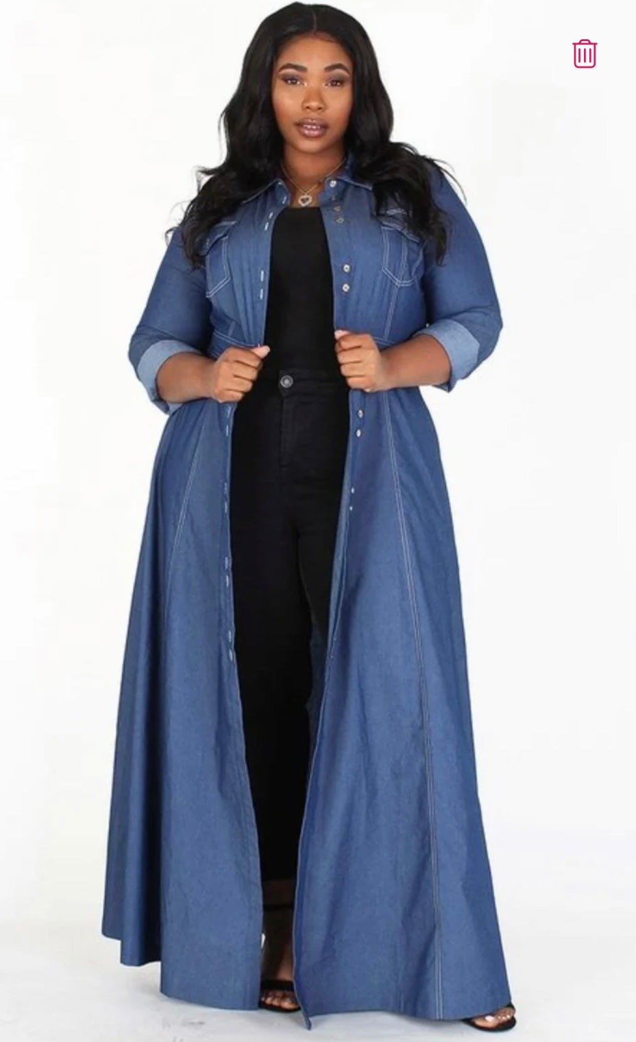 The Kennedy Denim Maxi Dress - Plus Size